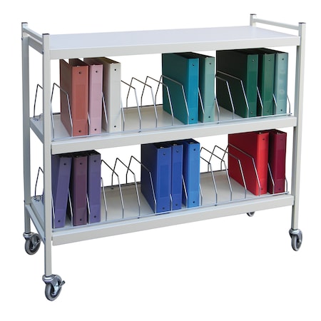 Omnimed Vertical Open Chart Rack 30 Binder Capacity in Gray 43HX49-3/4WX17D 260008-LG